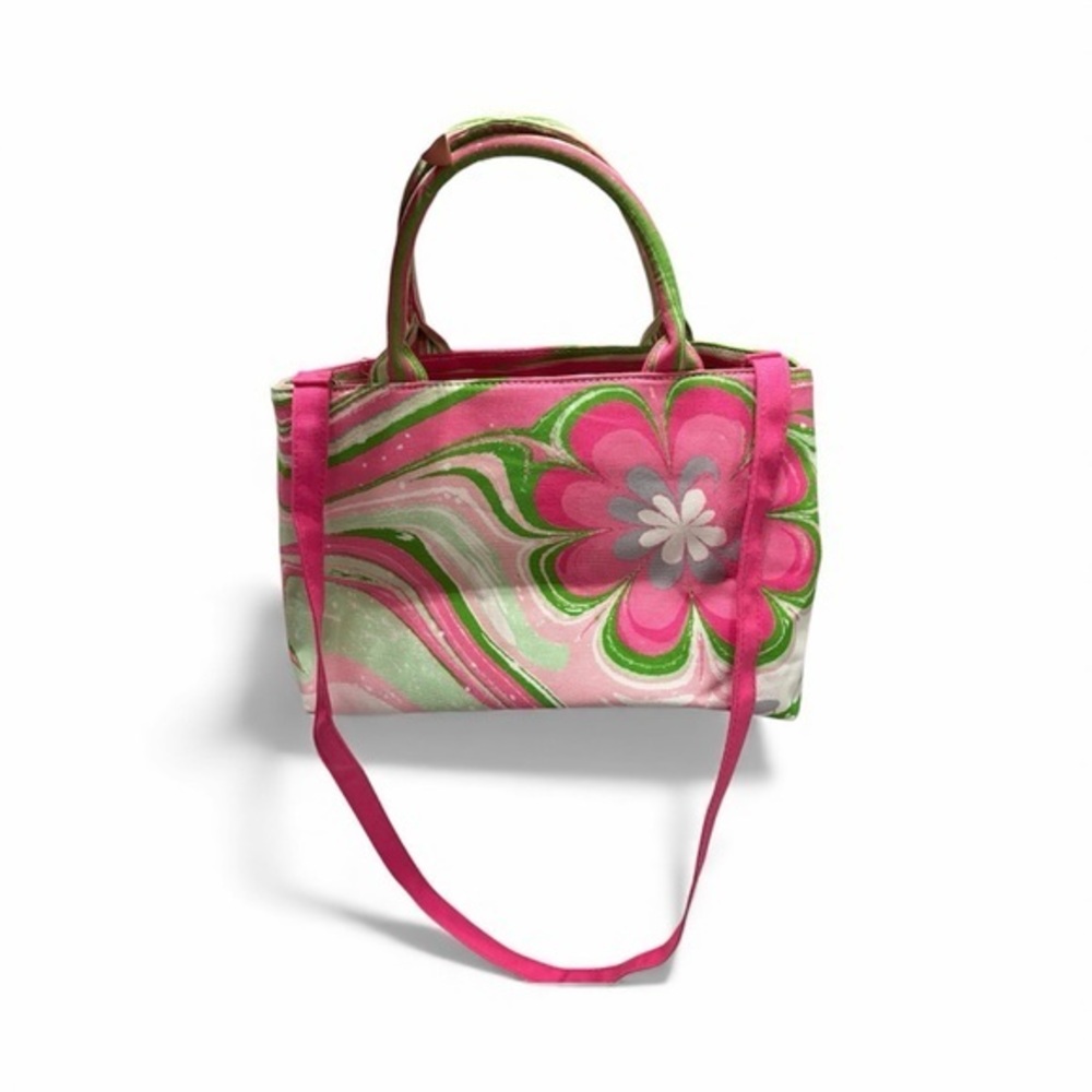 Estee Lauder Pink and Green Floral Tote